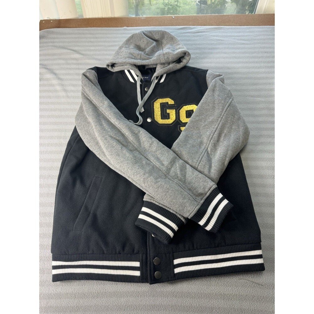 Sport-Tek Goldsherry Clothing Varsity Hooded Jacket Men’s M Black Gray